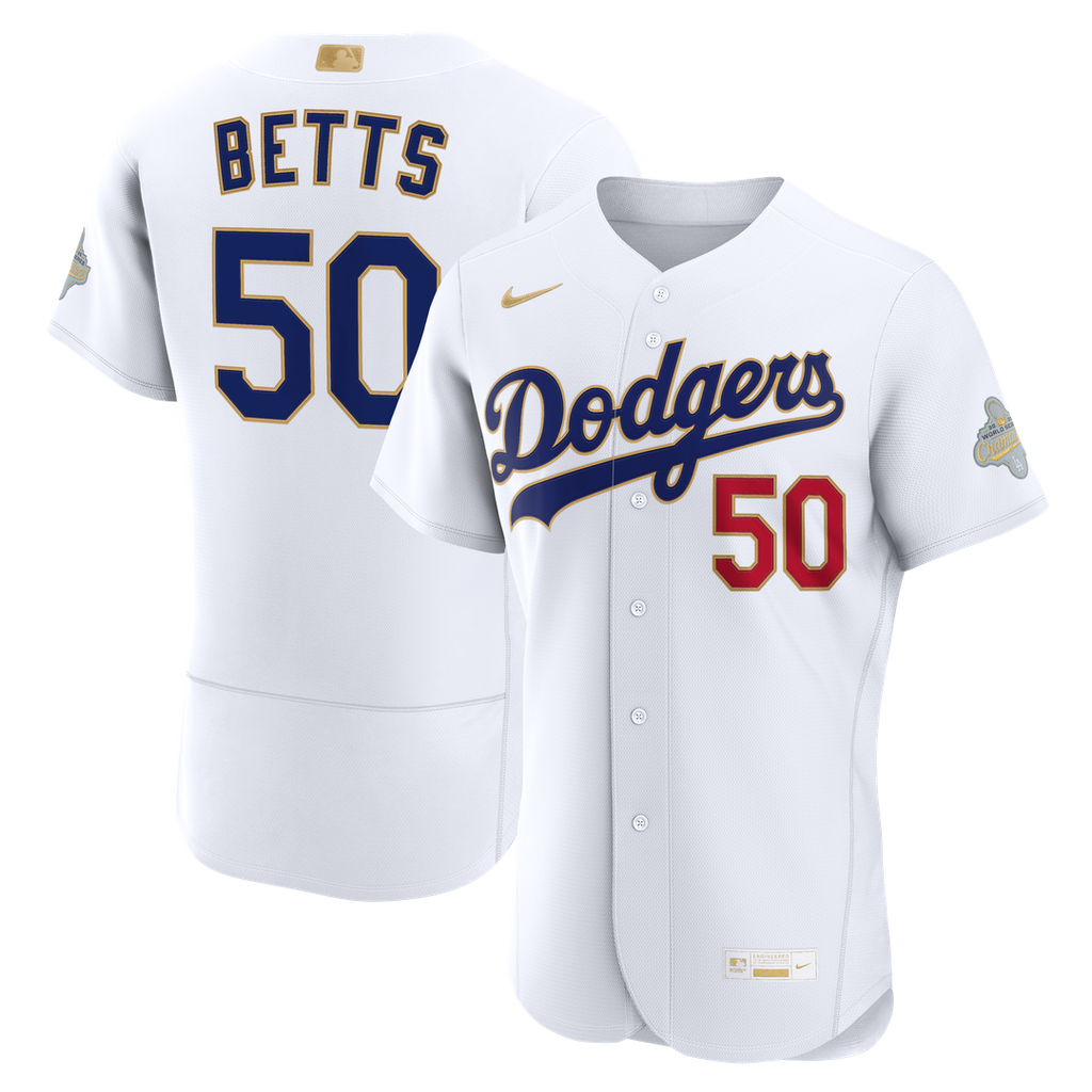 Los Angeles Dodgers Mookie Betts Nike 2026 Gold Collection Authentic Jersey - White