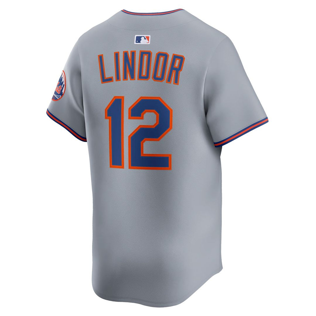New York Mets Francisco Lindor Nike Road Limited Player Jersey - Gray