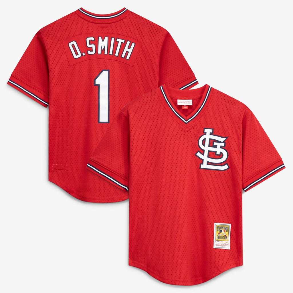St. Louis Cardinals Ozzie Smith Mitchell & Ness Authentic Batting Practice Jersey - Scarlet