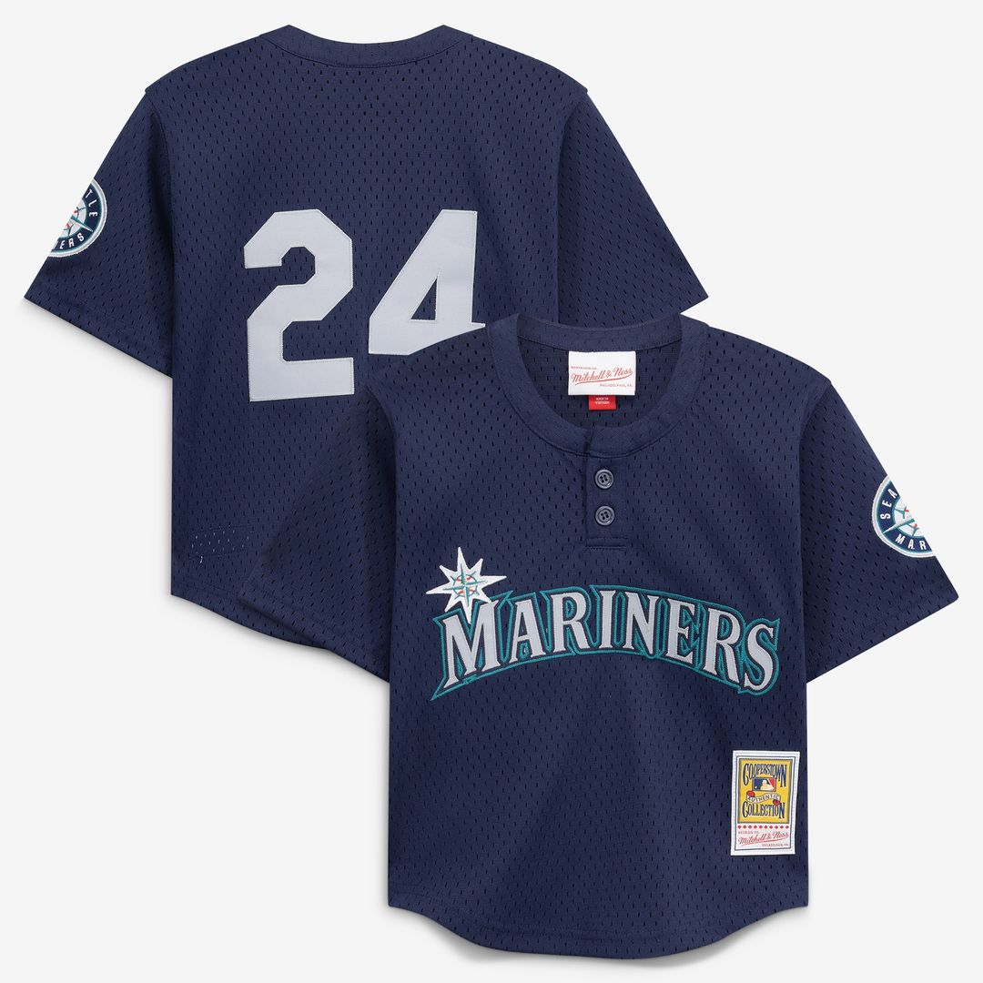 Seattle Mariners Ken Griffey Jr. Mitchell & Ness Toddler Cooperstown Mesh Batting Practice Jersey - Navy