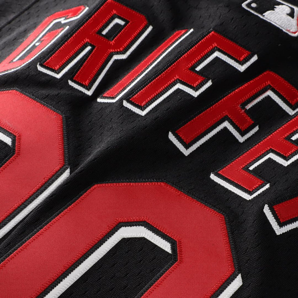 Cincinnati Reds Ken Griffey Jr. Mitchell & Ness Cooperstown Mesh Batting Practice Button - Up Jersey - Black