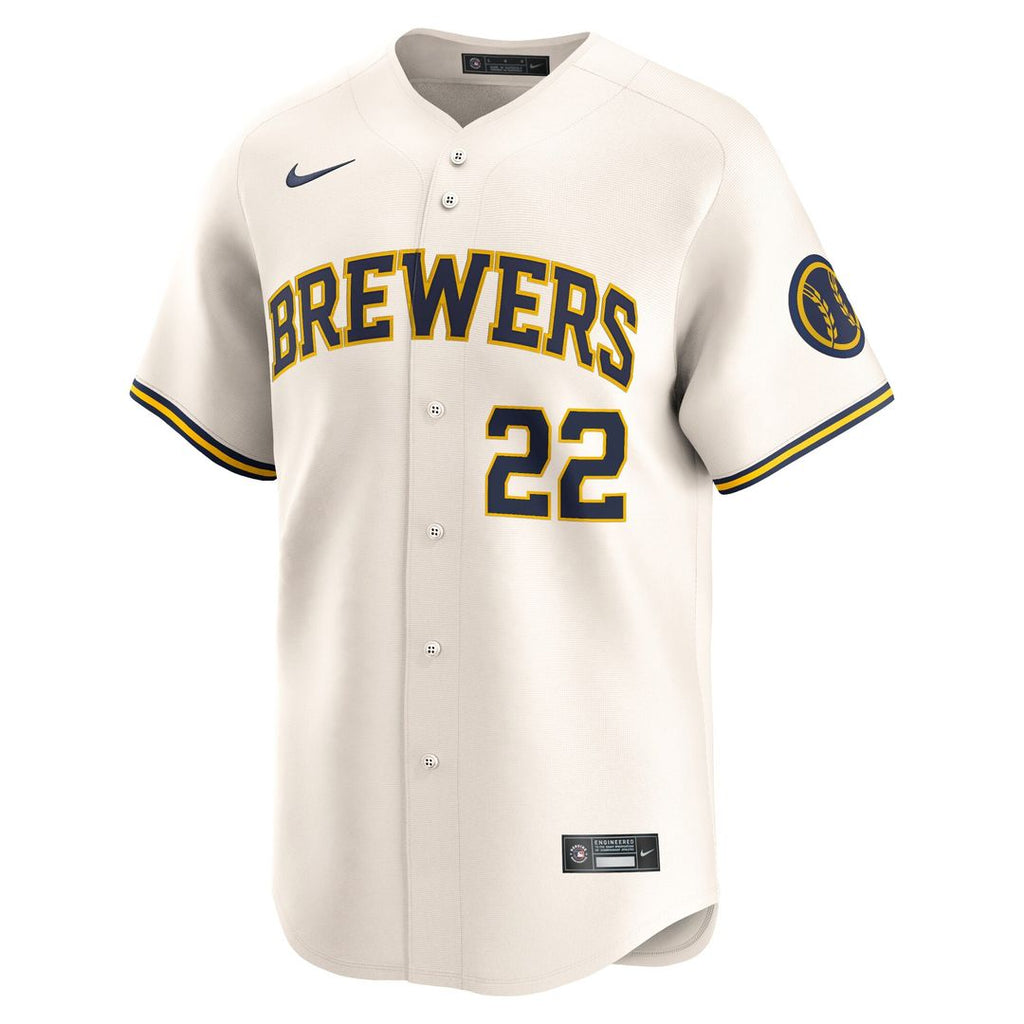 Milwaukee Brewers Christian Yelich Nike Home Limited Player Jersey - Cream
