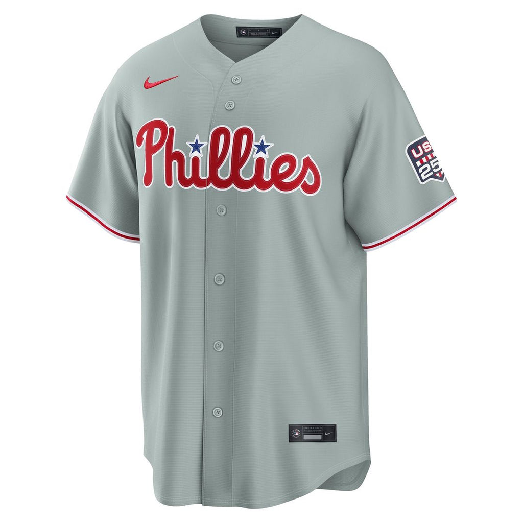 Philadelphia Phillies Trea Turner Nike USA 250 Fourth of July Road Stadium Jersey - Gray