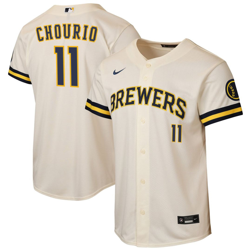 Milwaukee Brewers Jackson Chourio Nike Youth Home Stadium Jersey - Cream
