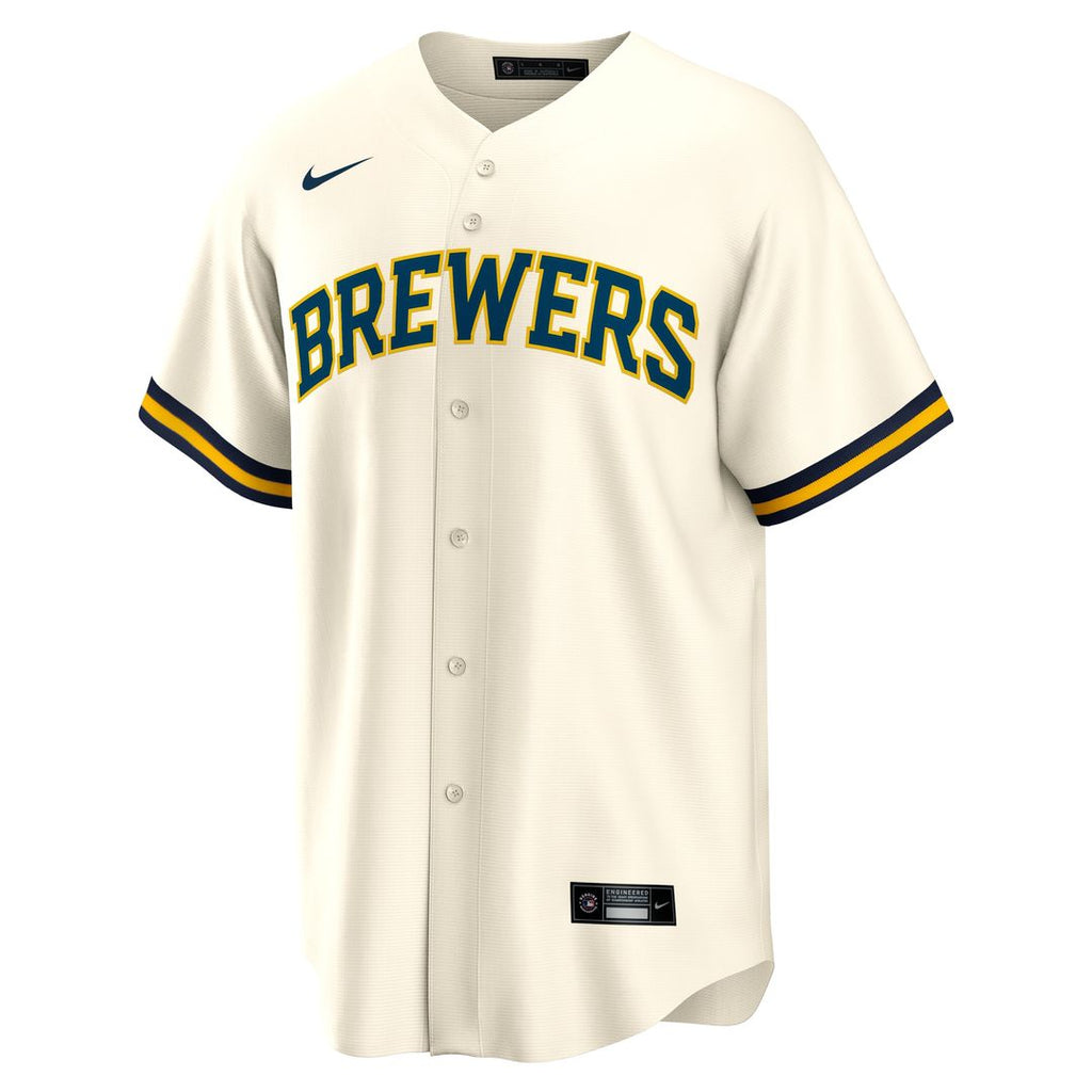 Milwaukee Brewers Brice Turang Nike Home Replica Jersey - Cream