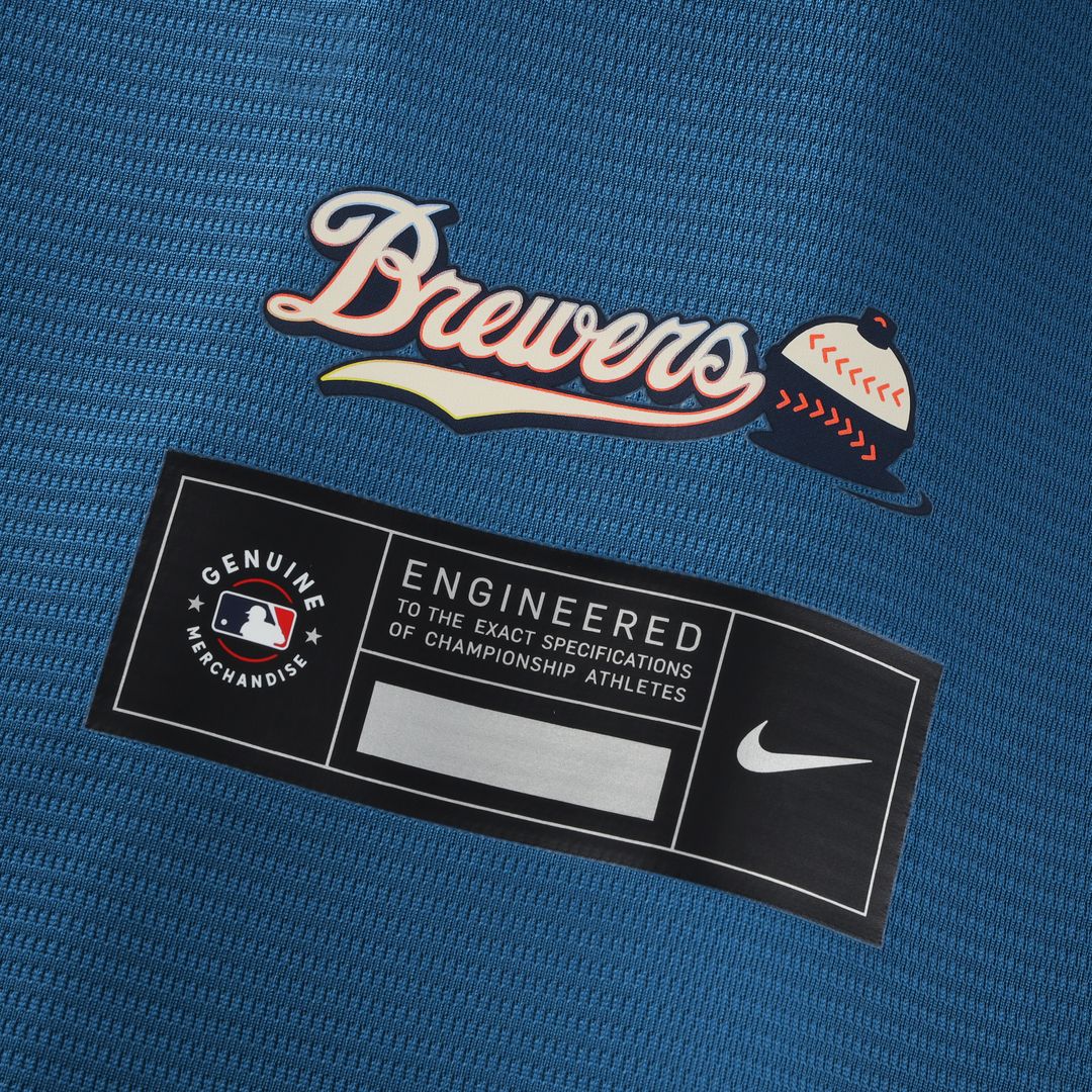 Milwaukee Brewers Christian Yelich Nike 2026 City Connect Stadium Jersey - Mineral Blue