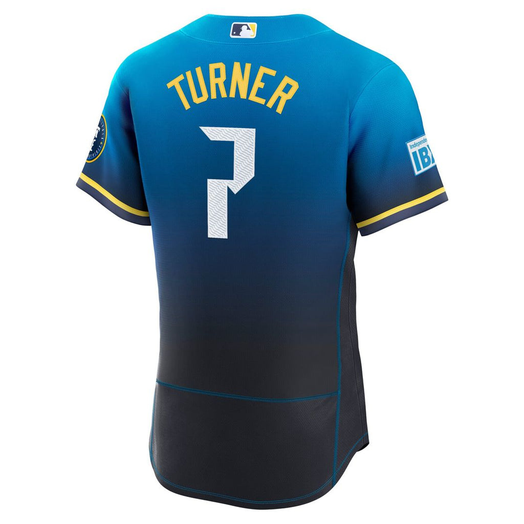 Philadelphia Phillies Trea Turner Nike City Connect Authentic Sponsor Patch Jersey - Navy