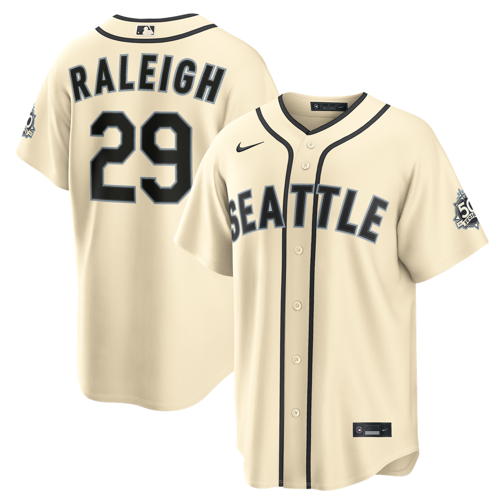 Seattle Mariners Cal Raleigh Nike Alternate Stadium Jersey - Cream