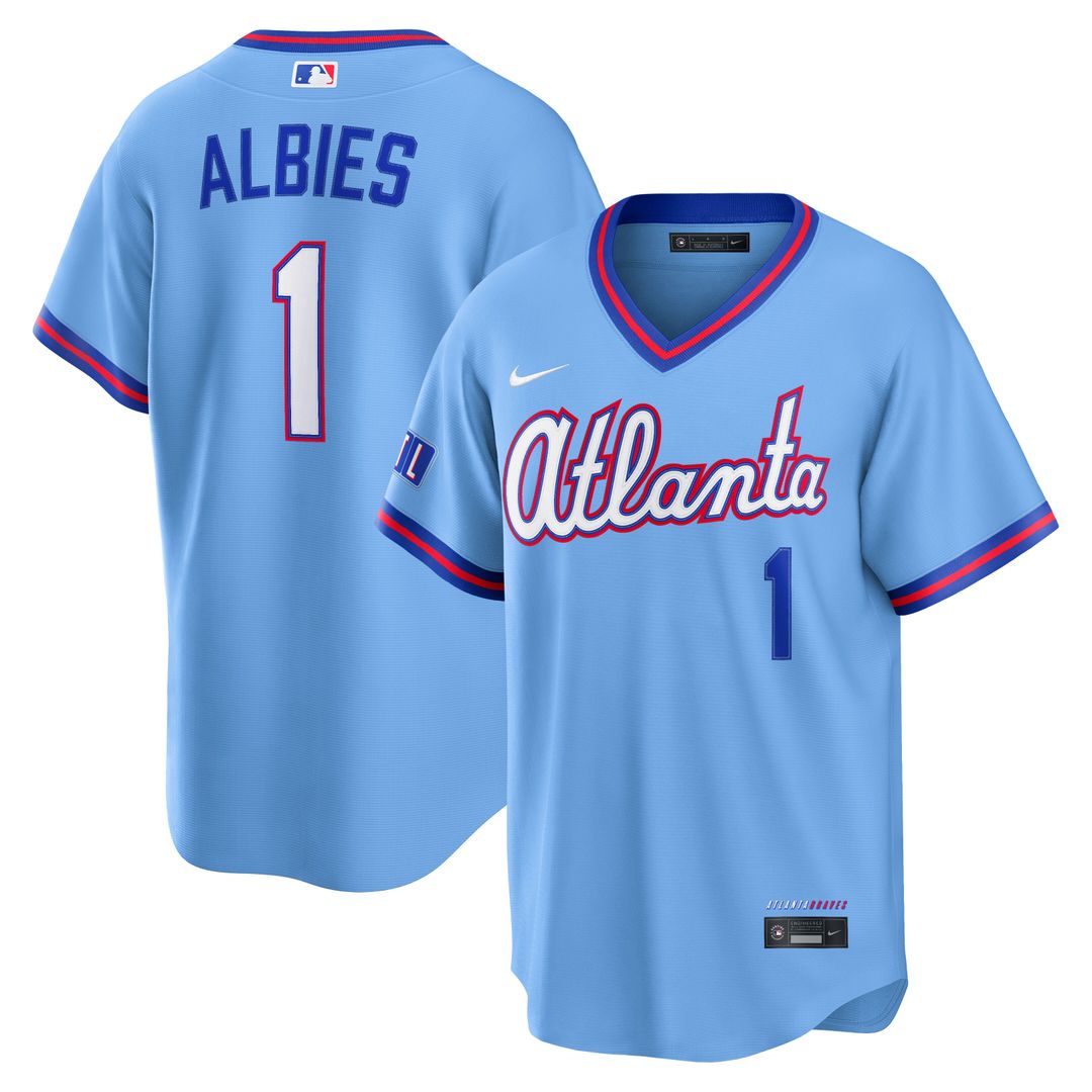 Atlanta Braves Ozzie Albies Nike 2026 City Connect Stadium Jersey - Powder Blue
